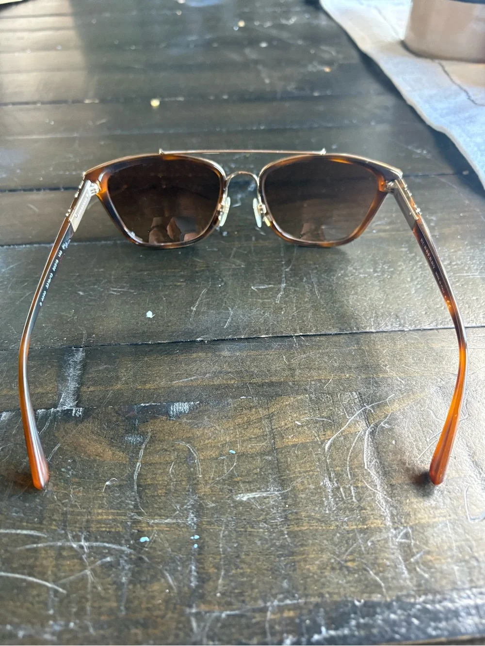RARE Burberry Womens Pilot Sunglasses Havana Brown Gradient